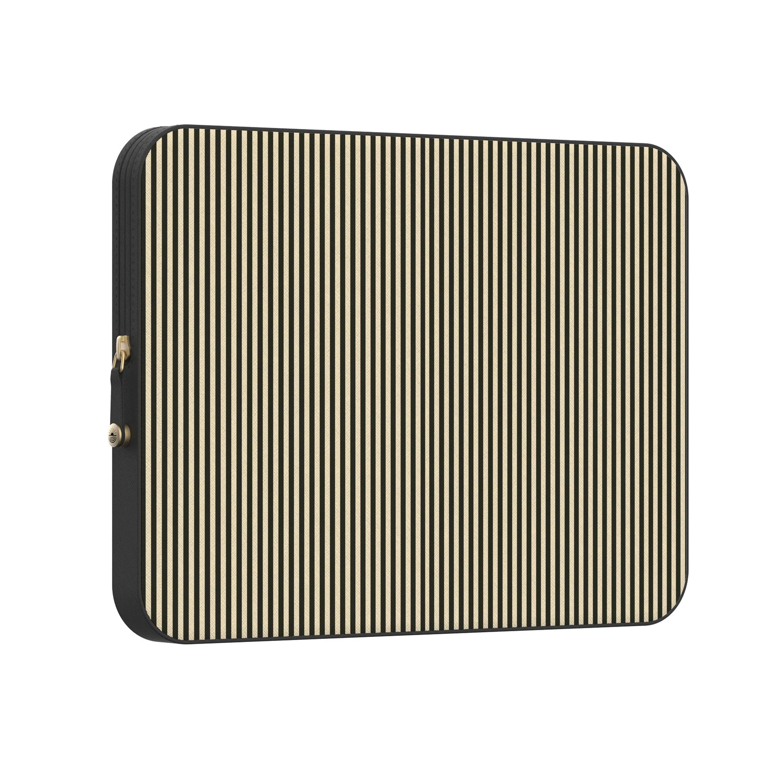 Stripes and the City | Black Pinstripes Laptop Case