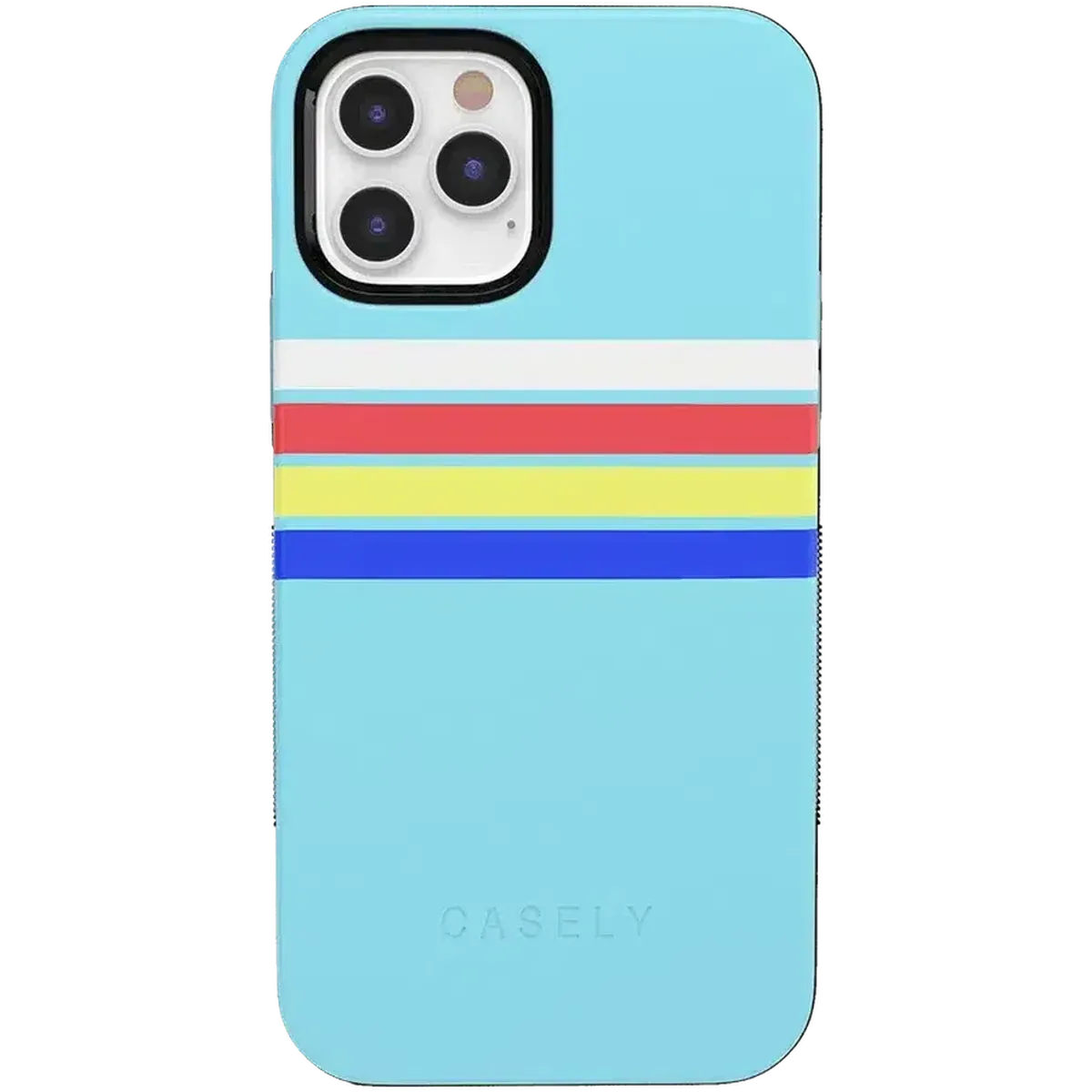 Totally Groovy | Teal Rainbow Stripes Color Block Case