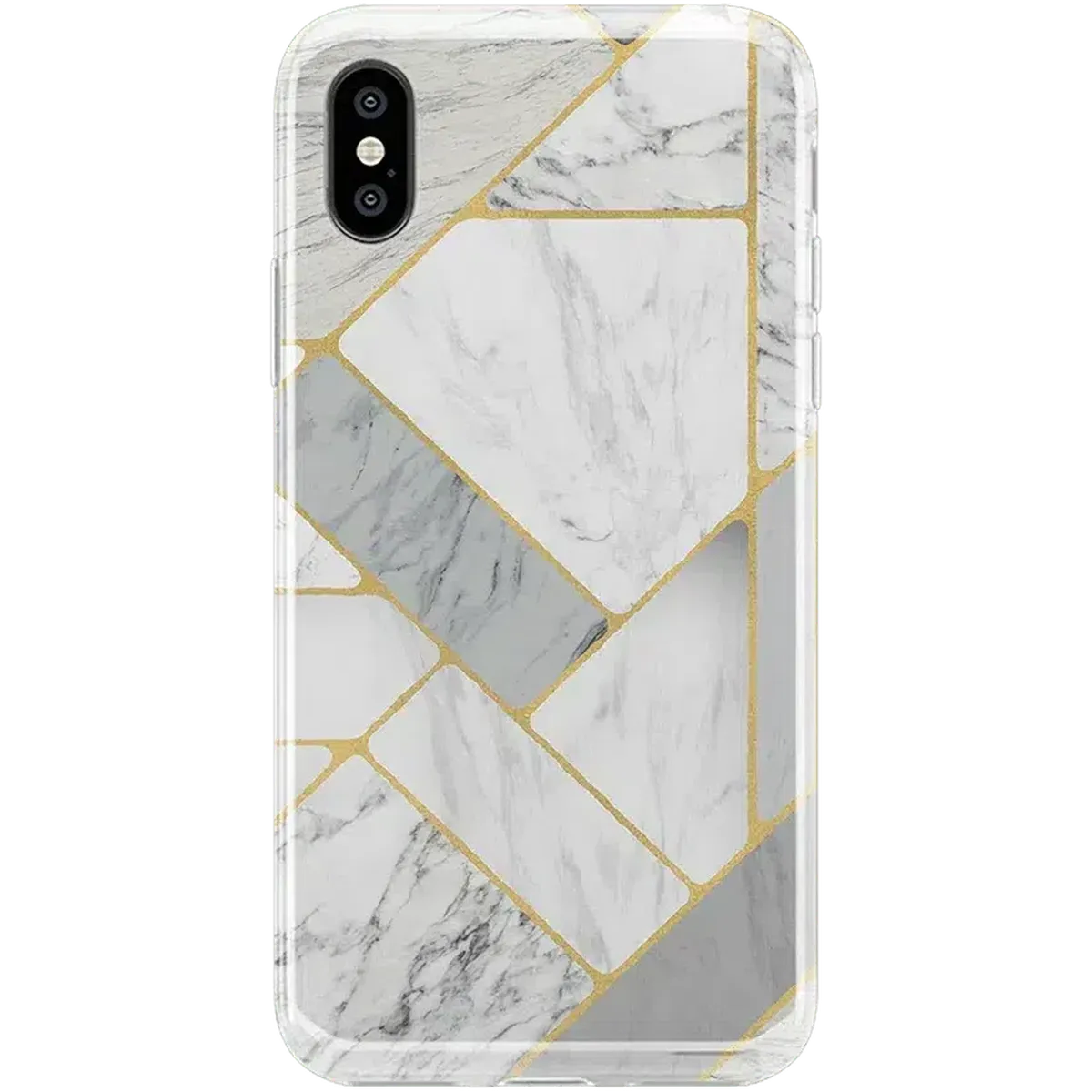 Sharp Lines | Geo White and Gold Marble Case