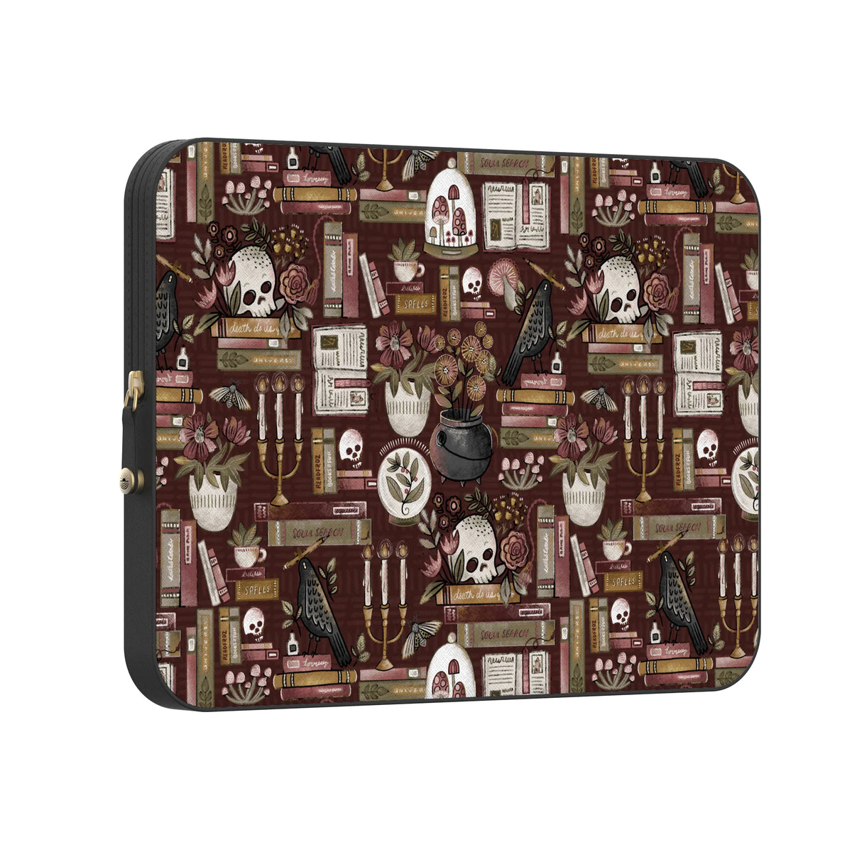 Gothic Noir | Spooky Bookshelf Laptop Case