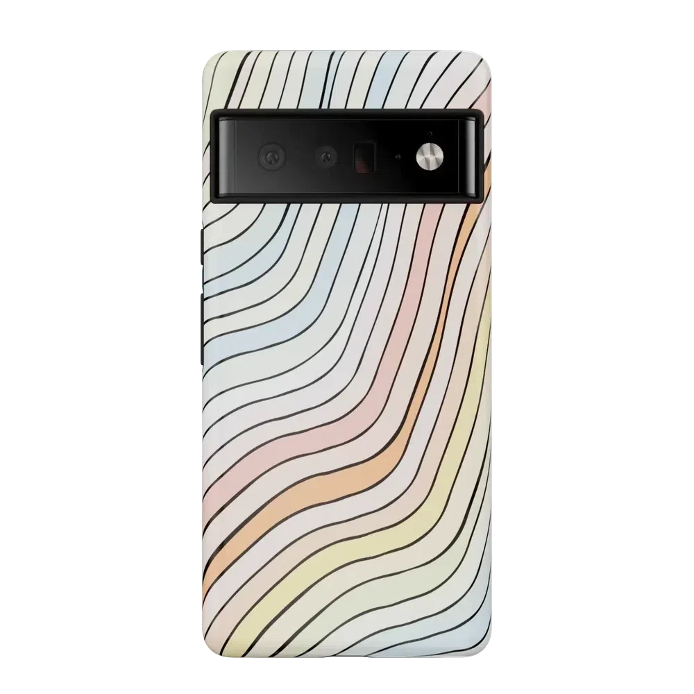 Ride The Wave | Pastel Rainbow Lined Google Pixel Case