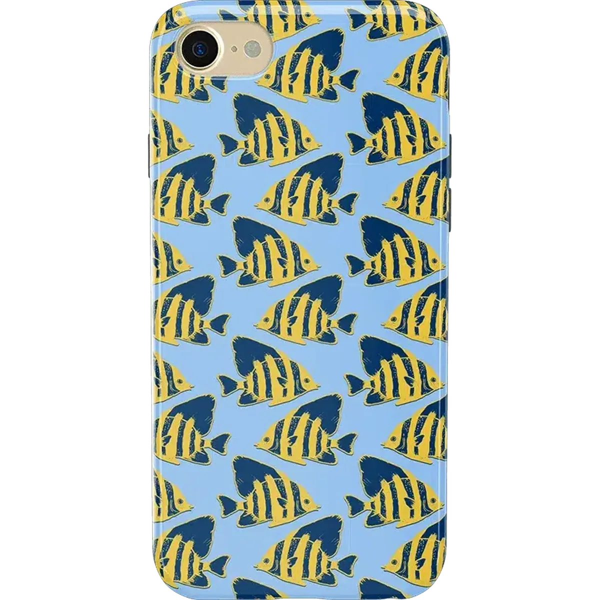 Something's Fishy | Navy Blue & Yellow Fish Print Case
